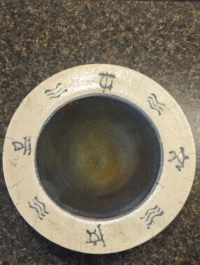 Maui Clay Petroglyph Art Hawaii Pottery Bowl Volcano Fire RAKU.